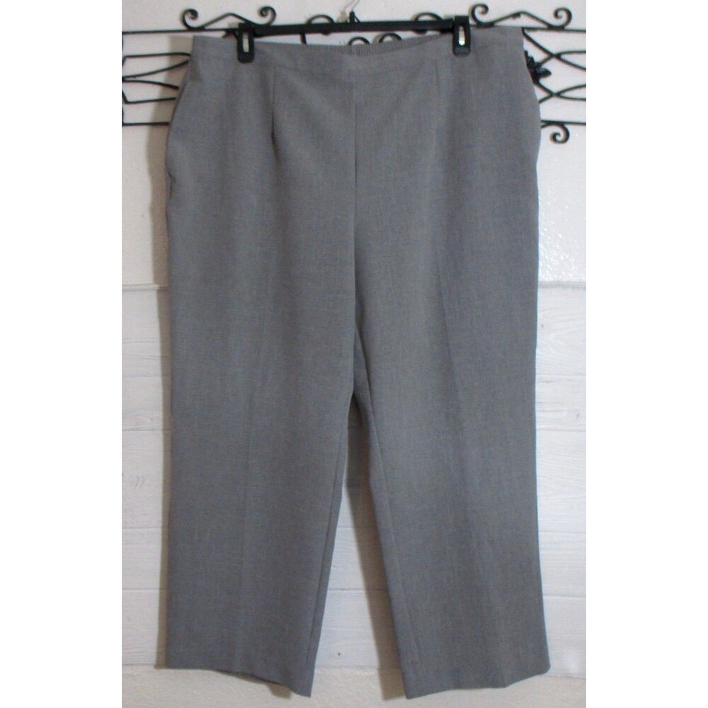 Alfred Dunner Pull On Pants Women's Size 22W Gray Straight Leg